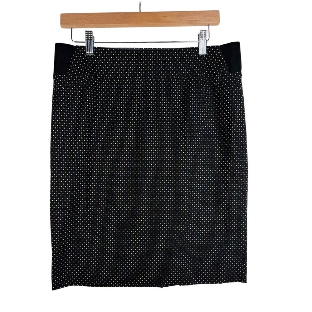 The Limited Exact Stretch Polka Dot Black Pencil Skirt Women's Size 8 EUC
